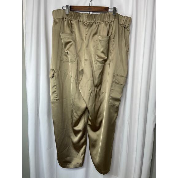 Lane Bryant slacks pants trousers women's plus size 22 brown satin wide legged - Picture 5 of 16